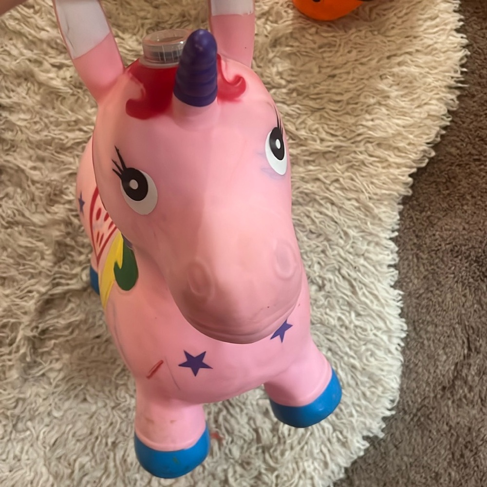 Jump along Unicorn inflatable light up top toddler kid fun